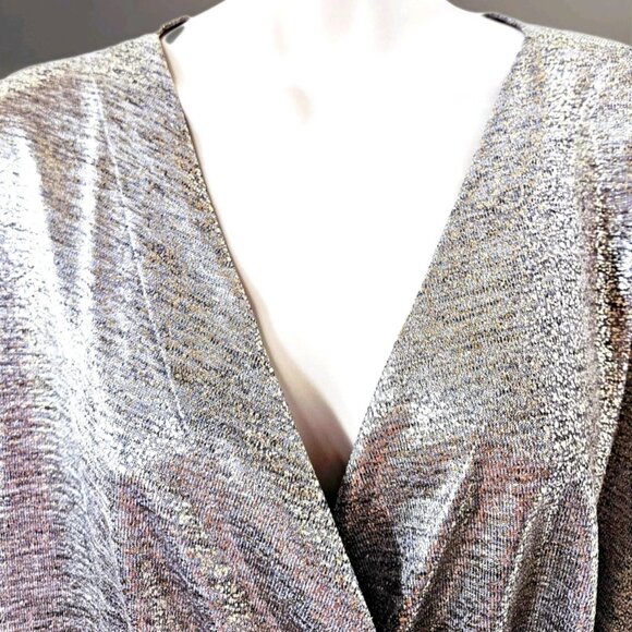 Soft Surroundings Stella Silver Metallic Wrap Top Women's Size XL NEW NWOT - Picture 4 of 10